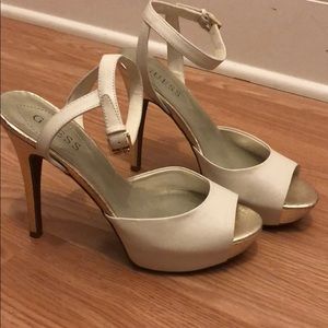 Guess white heels